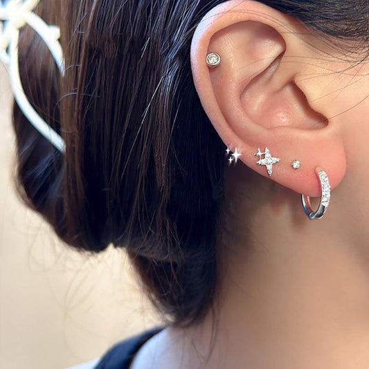Geometric Rhinestone Zircon Ear Clip Simple Jewelry