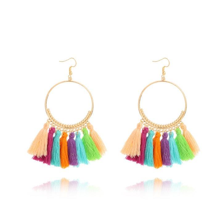 Big Round Drop Dangle Earrings | Beach Wear Bright