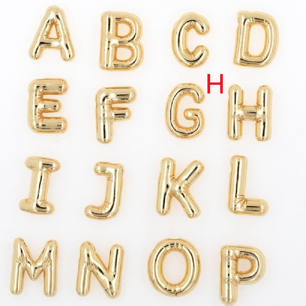 Glossy Letters Pendant Necklace | Fashion Wear H Gold