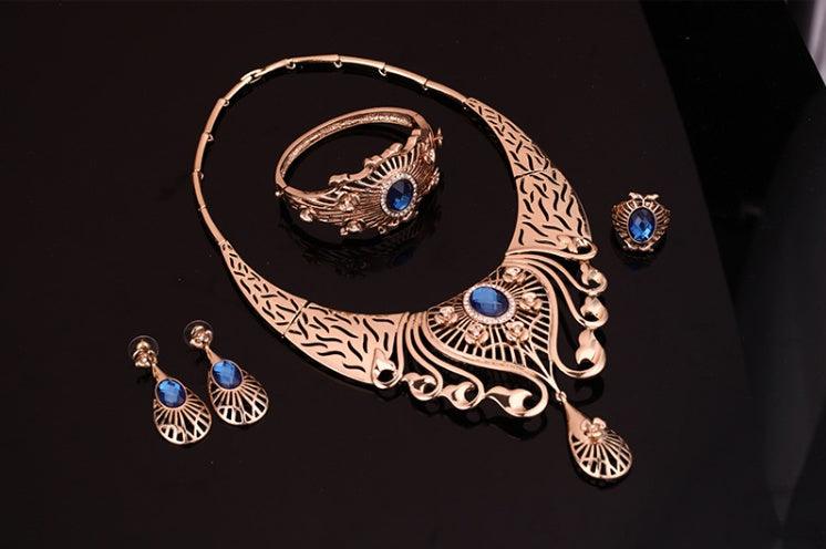 Peacock Rhinestone Two-Piece Necklace Set