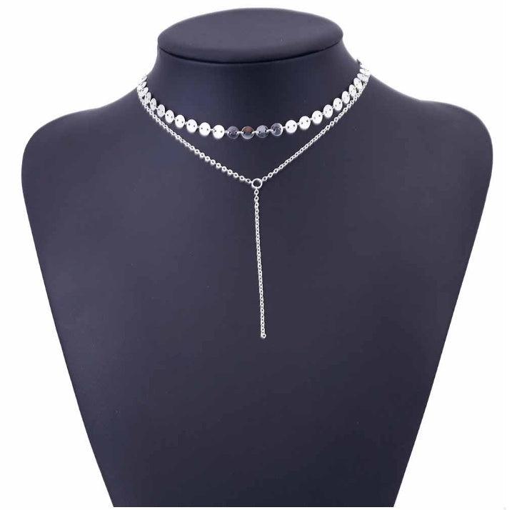 Tattoo Coin Choker Rhinestone Crystal Necklace