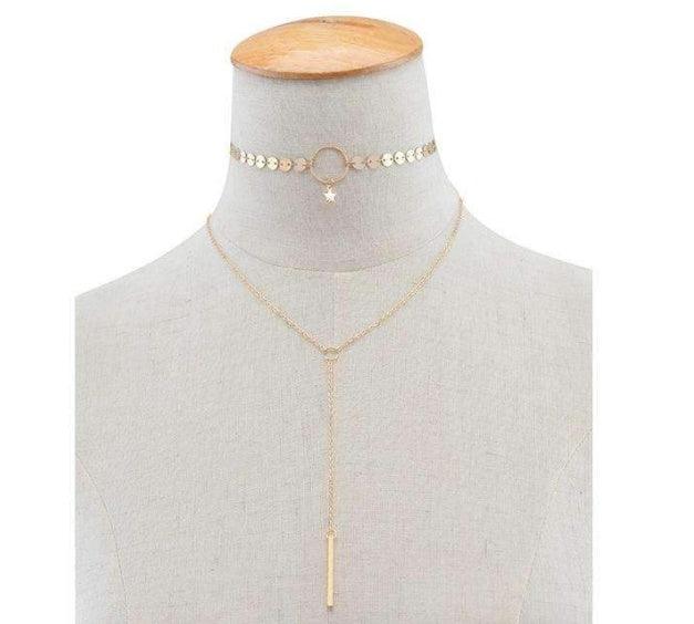 Star Goddess Duo Layering Choker Necklace | Beach Jewelry