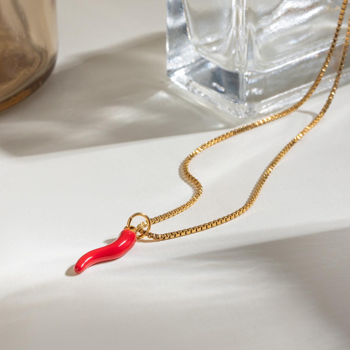 BoldlyBeautiful - 18K Gold Red Chili Pendant | 2025 - BoldlyBeautiful