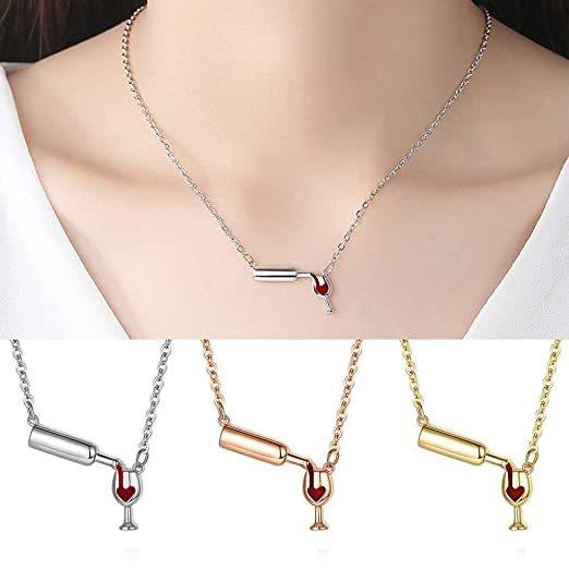 Wine Bottle Cup Pendant Necklace | BoldlyBeautifuls
