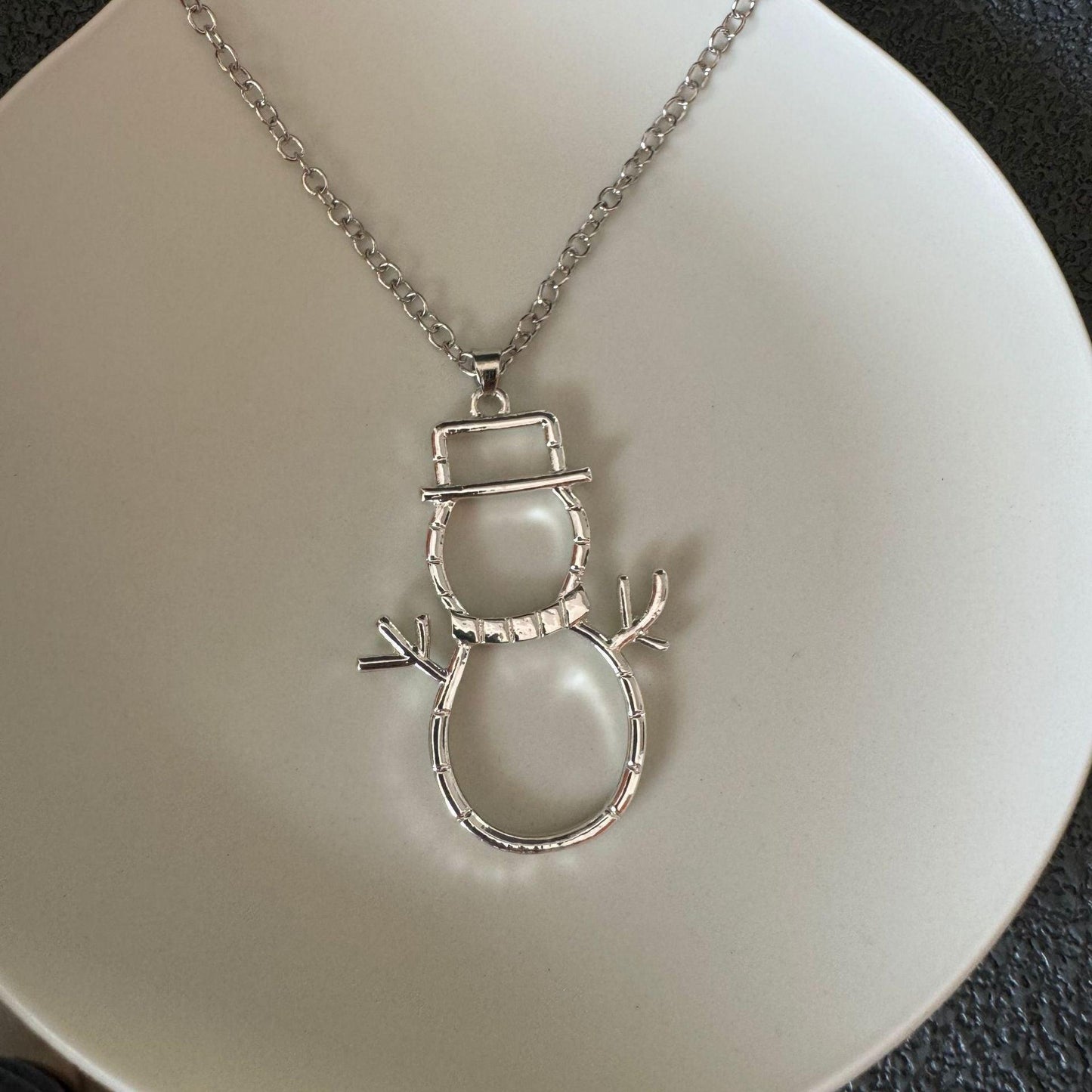 Snowman Earrings And Pendant Snowman Necklace