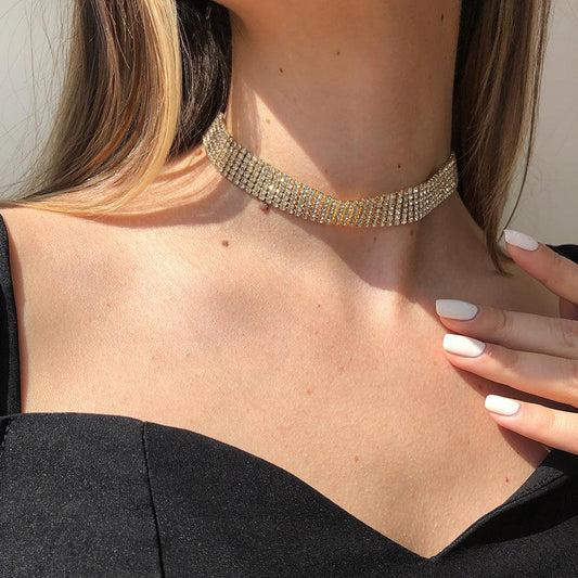 Full Rhinestone Alloy Necklace | Fashion Jewelry