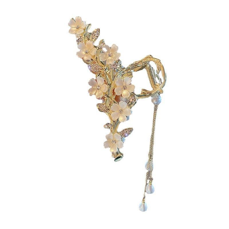 Pearl Bell Orchid Tassel Hair Clip | Fashion Collection Orchid Flower