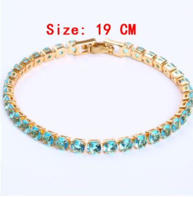 Cubic Zirconia Tennis Bracelet | Daily Wear Green 19cm