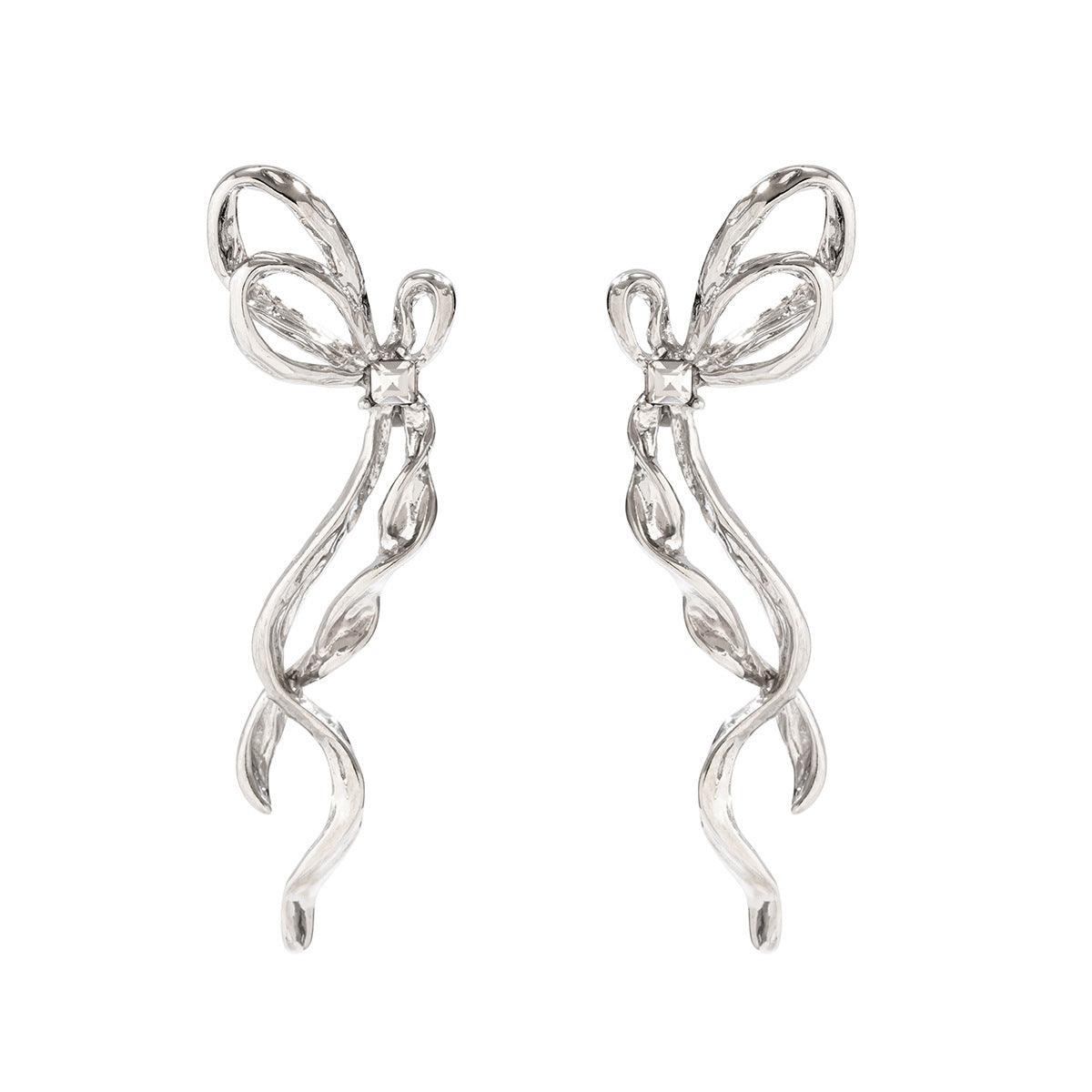 Elegant Bowknot Earrings | Daily Wear Silver