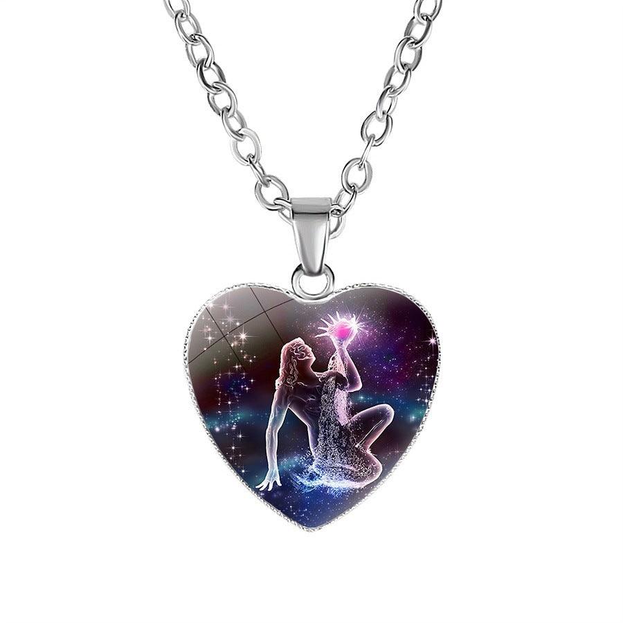 BoldlyBeautiful - Women's Zodiac Heart Pendant Necklace Jewelry - BoldlyBeautiful