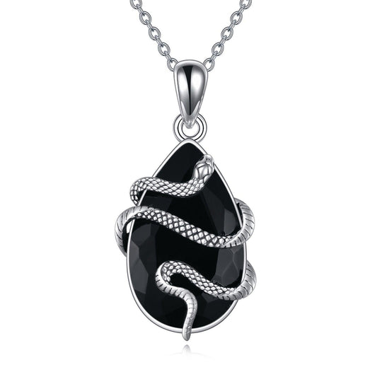 Sterling Silver Black Obsidian Tourmaline Necklace | Fashion Wear