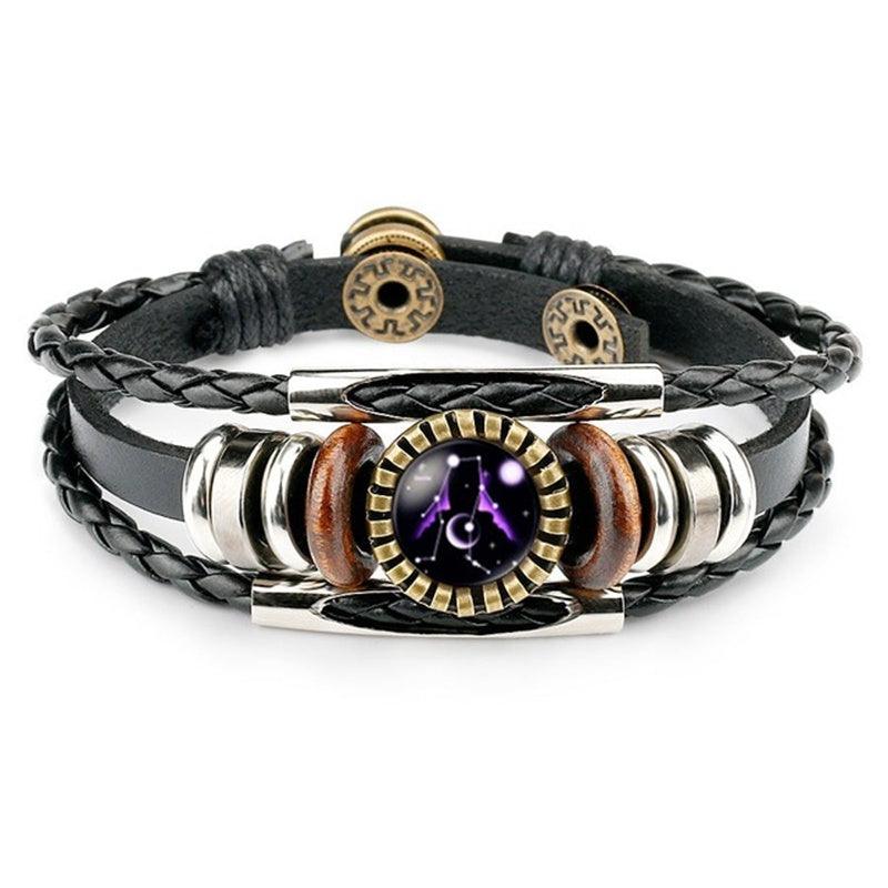 Elegant Zodiac Sign Bracelets | Leather Jewelry Gemini