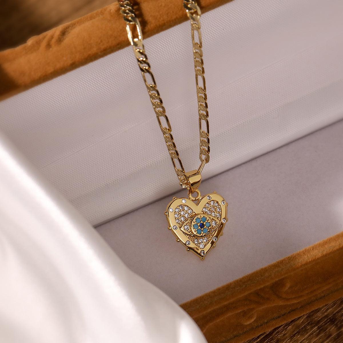 Golden Heart-shaped Zircon Set | Daily Wear A