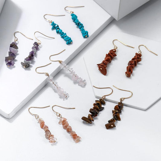 Natural Crystal Stone Earrings