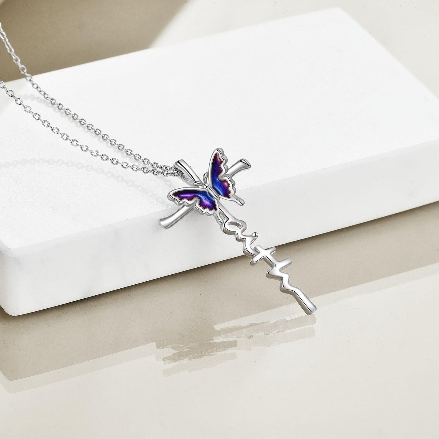 Butterfly Cross Necklace | Daily Wear