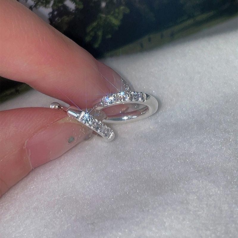 Geometric Rhinestone Zircon Ear Clip Simple Jewelry