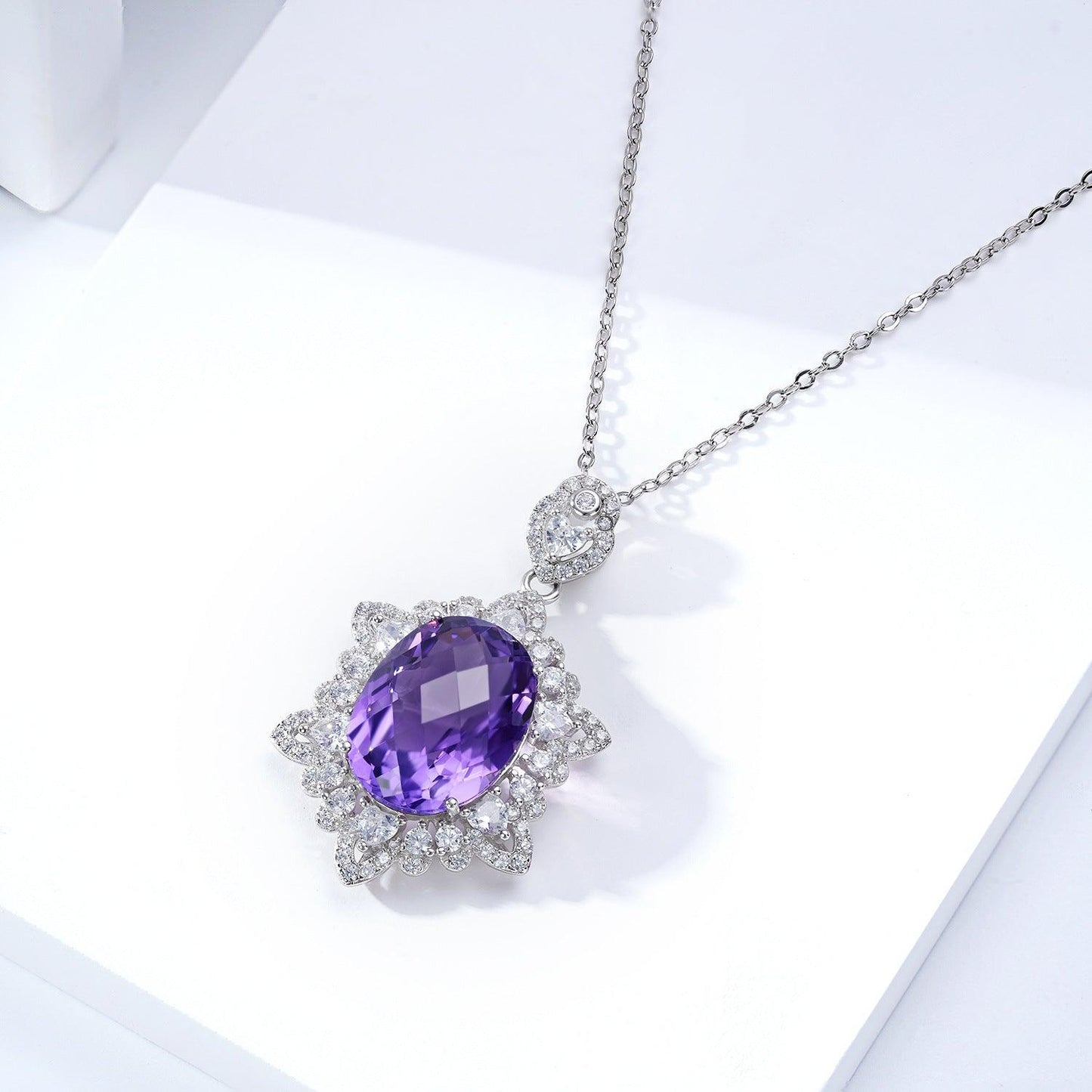 Amethyst Necklace for Women in 925 Sterling Silver