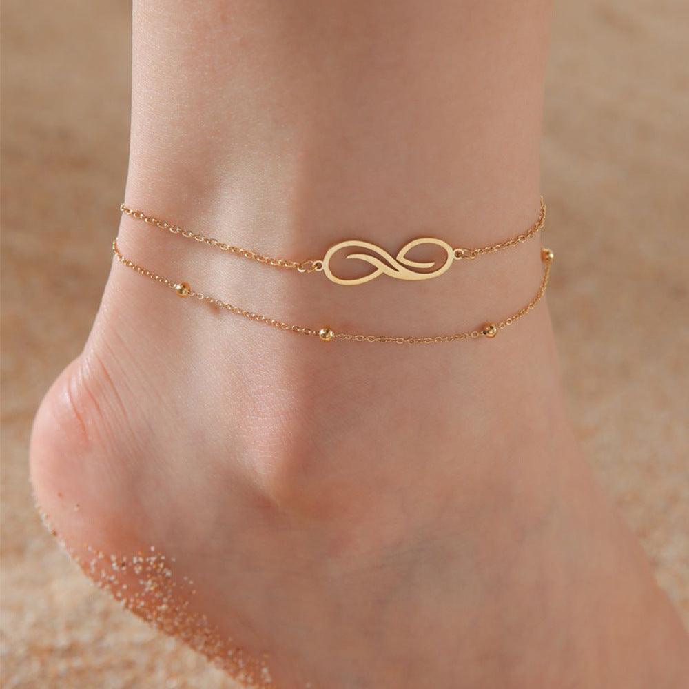 BoldlyBeautiful - Bohemian Infinite Double Layer Anklet - BoldlyBeautiful