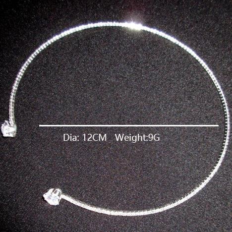 Rhinestone Heart Collar Necklace | Fashion Wear Silver