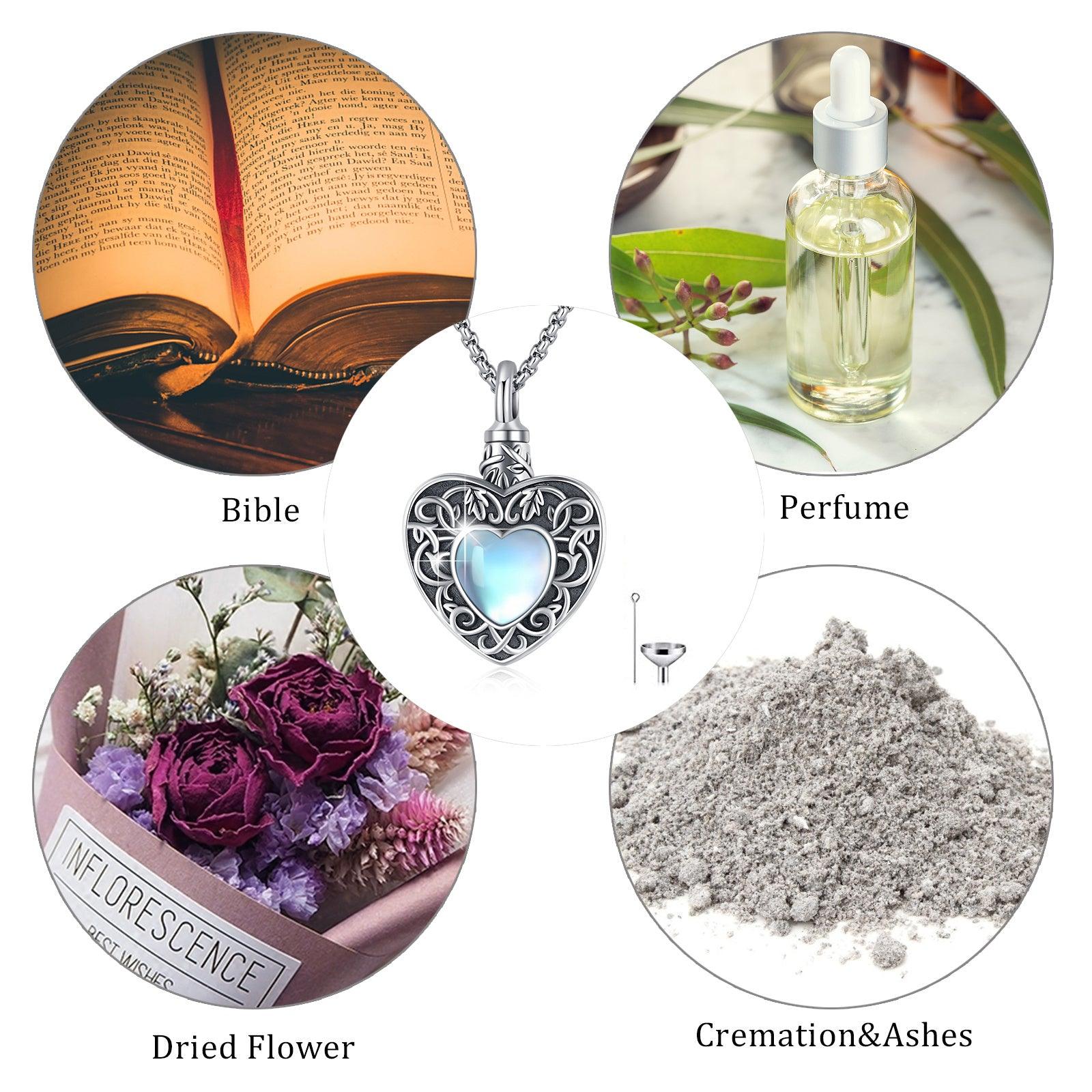 Heart Necklace for Ashes In 925 Sterling Silver