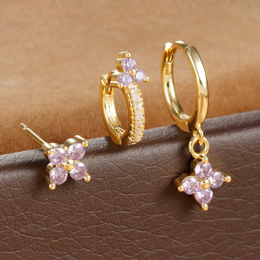 Four-Leaf Flower Stud Earrings | Daily Wear