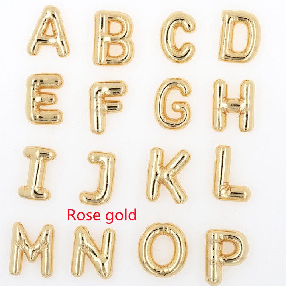Glossy Letters Pendant Necklace | Fashion Wear J Rose Gold