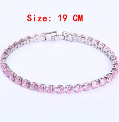Cubic Zirconia Tennis Bracelet | Daily Wear Purple 19cm