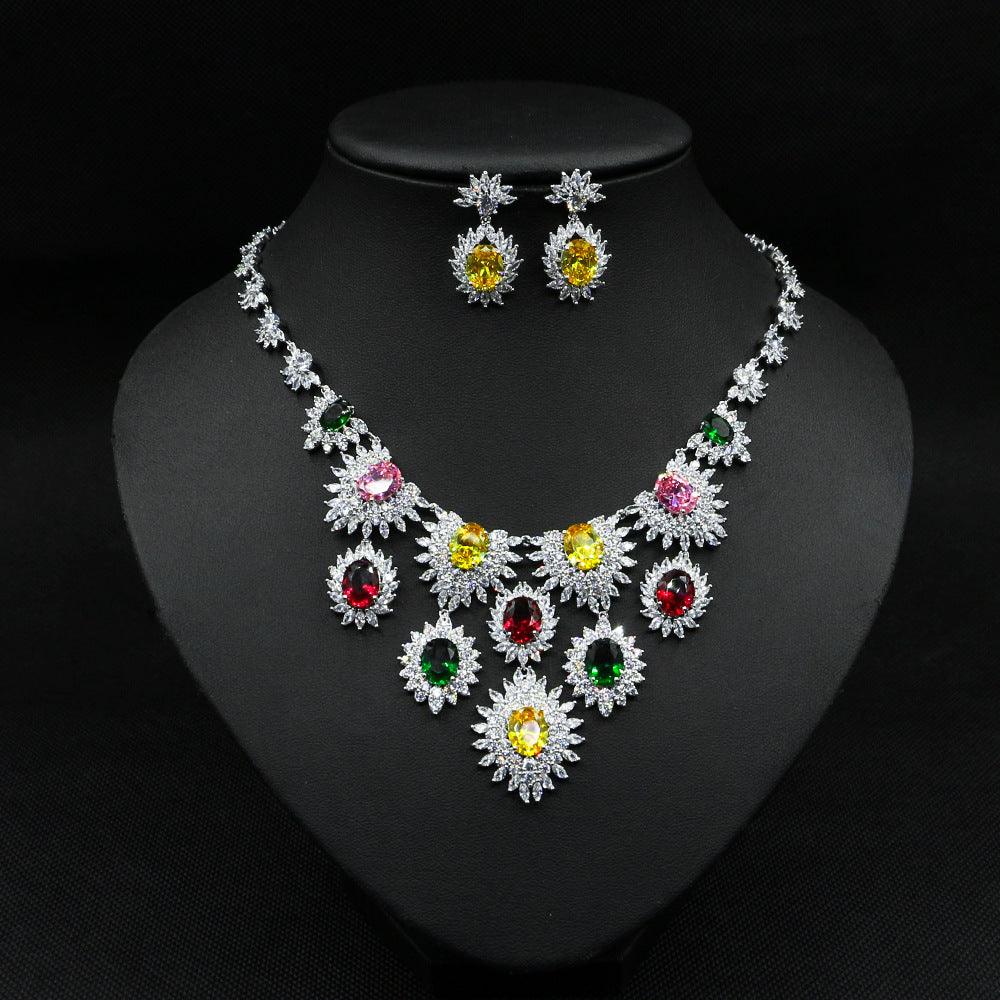 Colorful Zircon Bridal Wedding Set | Wedding Collection Color