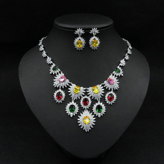 Colorful Zircon Bridal Wedding Set | Wedding Collection Color