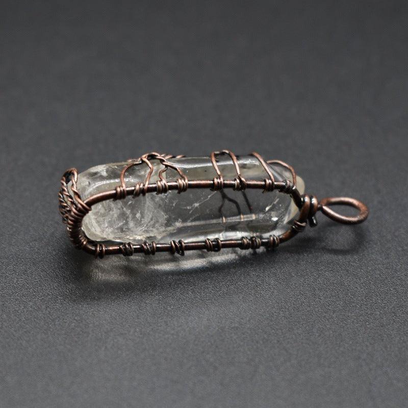 Stone Crystal Pendant Fashion Necklace White 1PCS