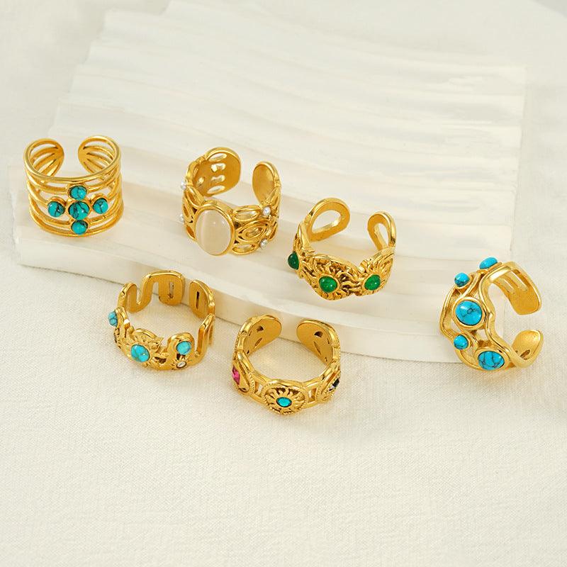 Inlaid Malachite Ring | Daily Wear