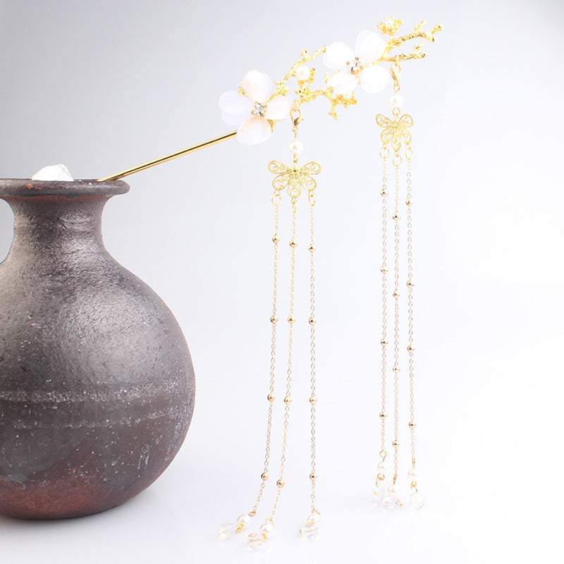 Ancient White Flower Hairpin | Daily Wear