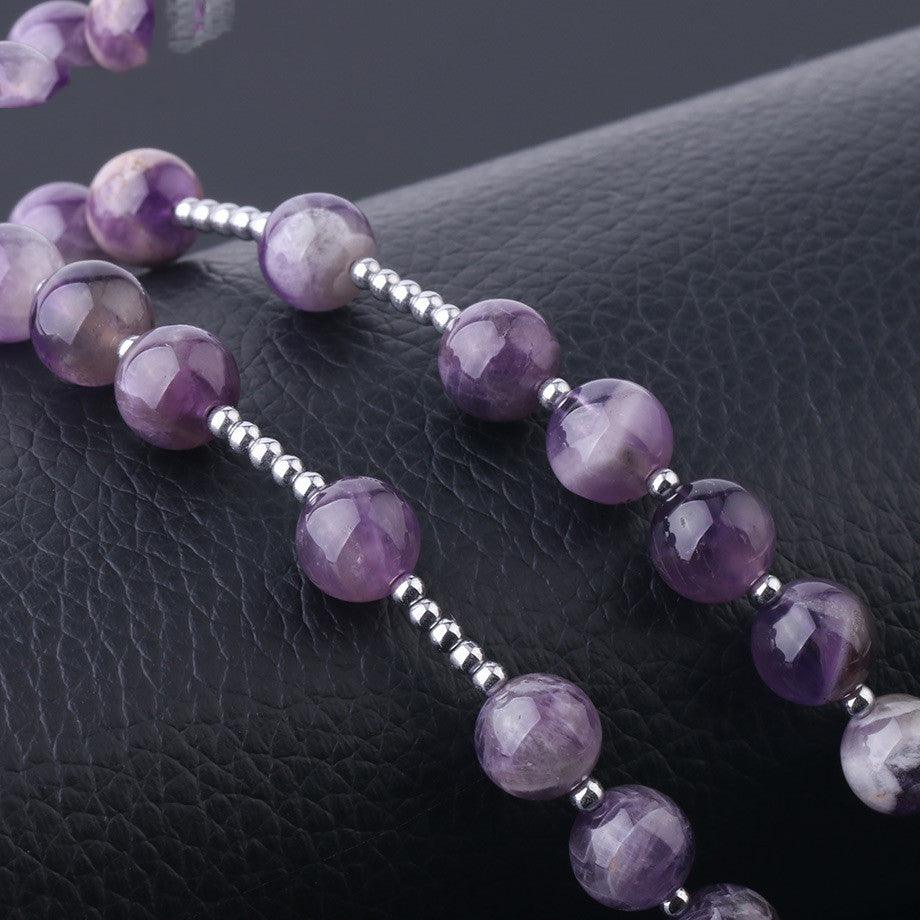 White Crystal Column Stone Necklace | Beach Jewelry