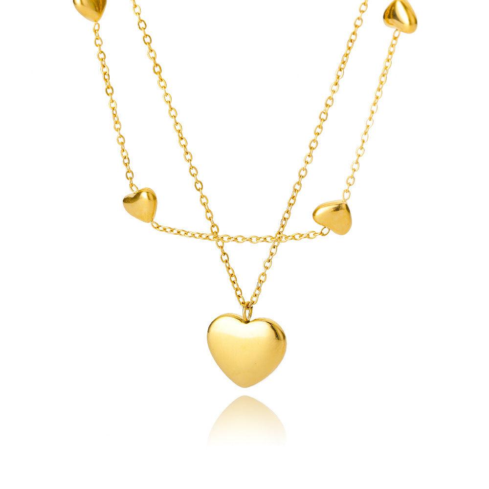 Multilayer Zircon Moon Star Chain - Daily Wear Style-A Gold