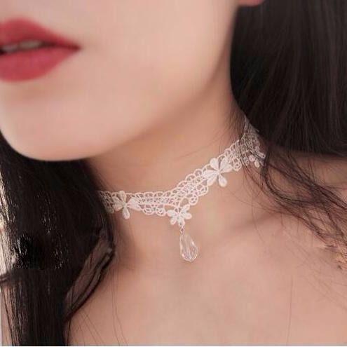 Multi-Layer Crystal Lace Necklace - Party Wear