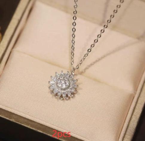 Rotatable Sunflower Necklace | Fashion Jewelry