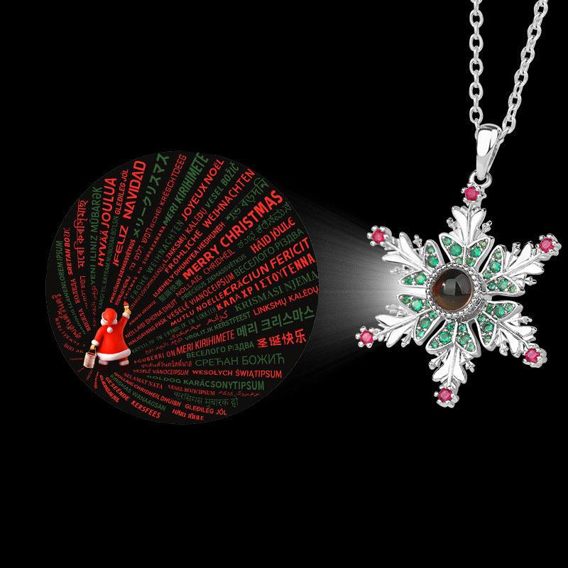 Snowflake Necklace For Couples | Daily Wear Languages