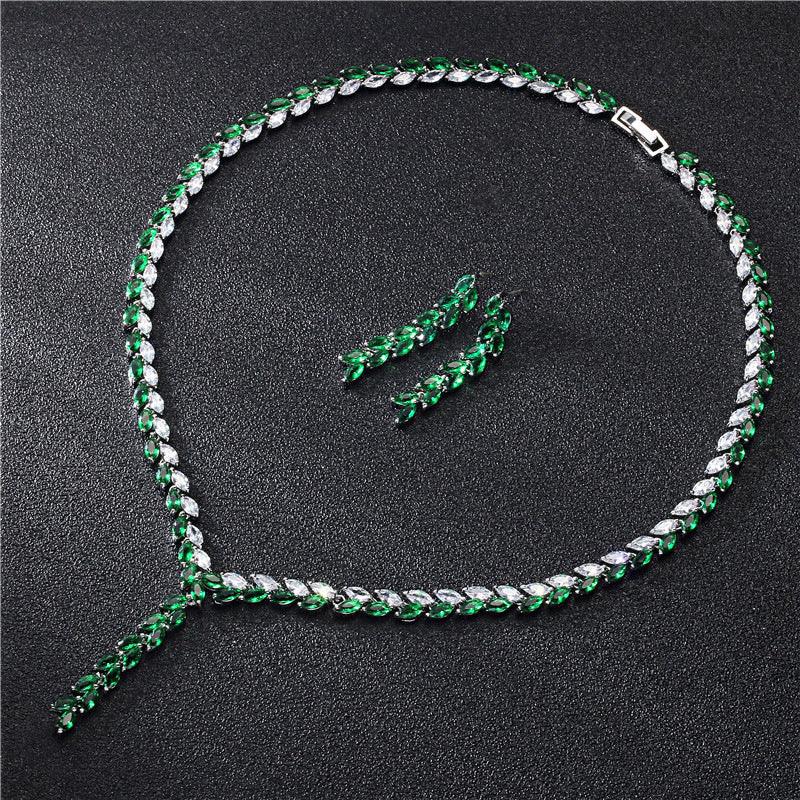 Wedding Earrings Jewelry Set | Bridal Wear Collection Green