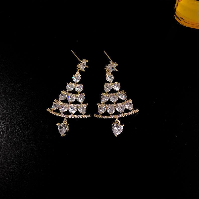 Silver Needle Earrings | Festive Wear Golden