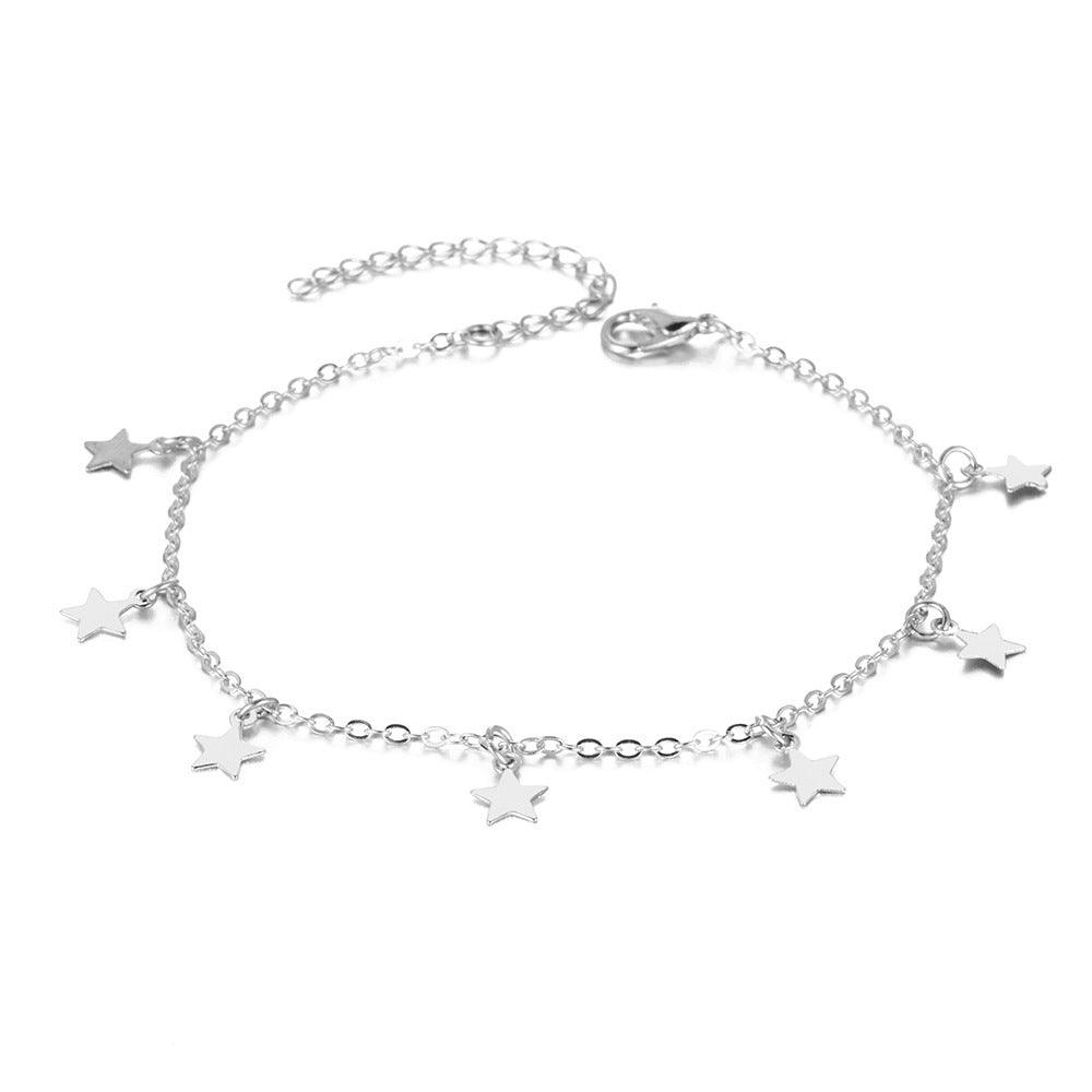 Simple Star Fashion Anklet | Beach Collection Silver