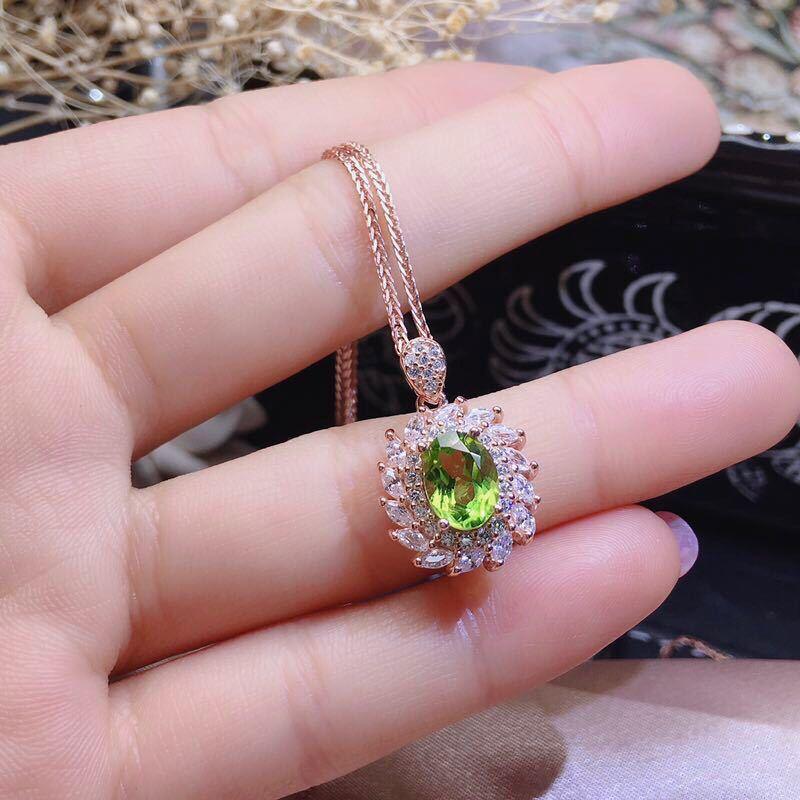 S925 Silver Gilded Peridot Jewelry Set | Daily Wear