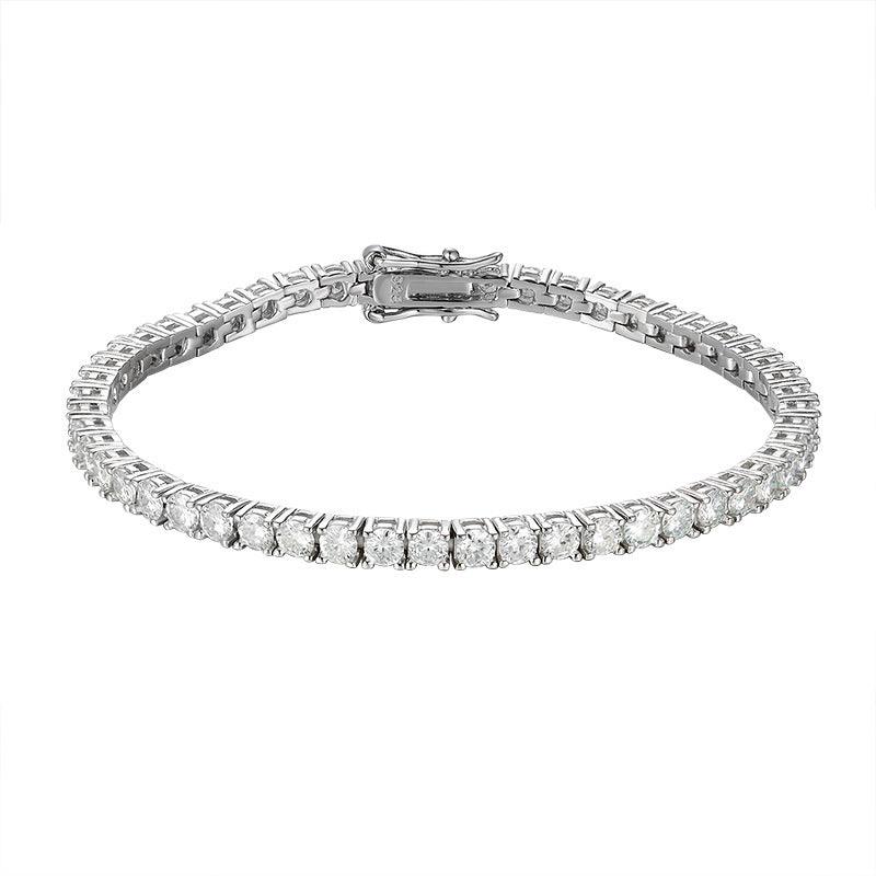 S925 Sterling Silver Moissanite Tennis Bracelet | Daily Wear