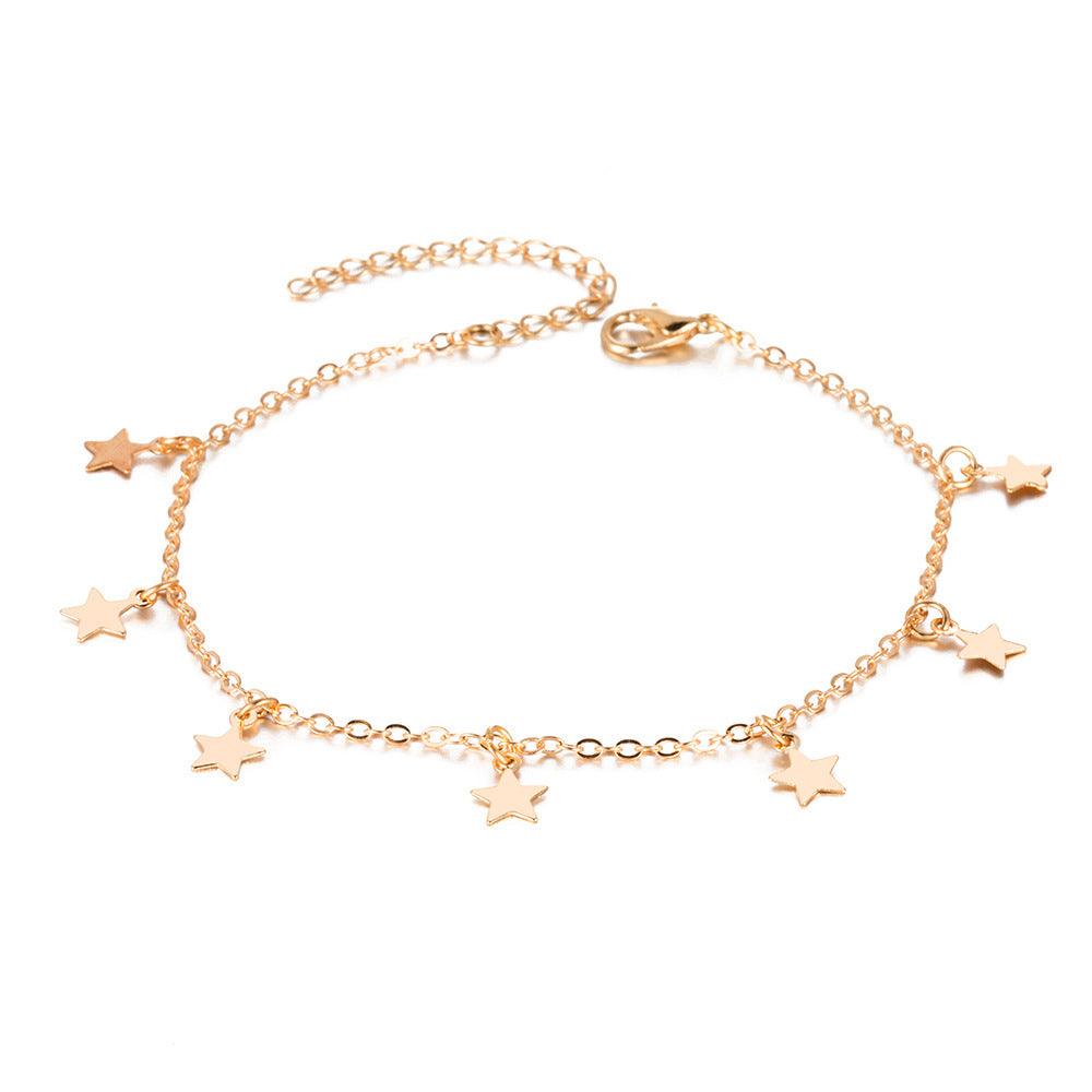 Simple Star Fashion Anklet | Beach Collection Gold