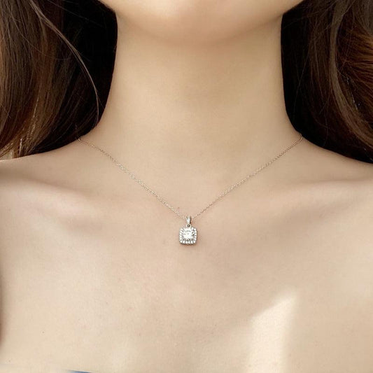 Moissanite Pendant Necklace In S925 Sterling Silver