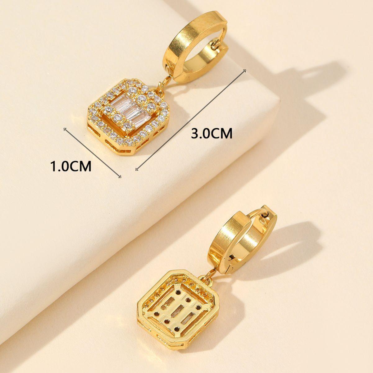 Sugar Cube Buckle Design Retro Earrings