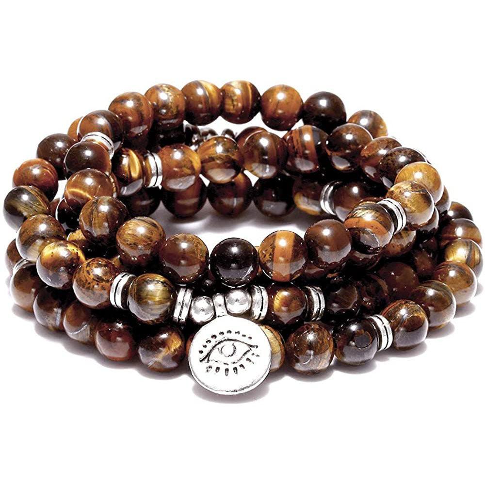 Tiger Eye Stone Bracelet And Necklace | Yoga Collection B