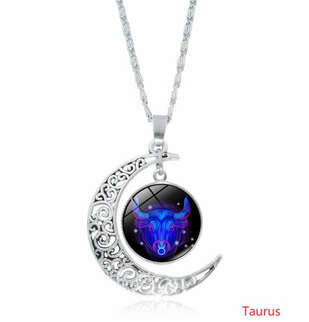 12 Constellation Moon Pendant Necklace | Daily Wear 11