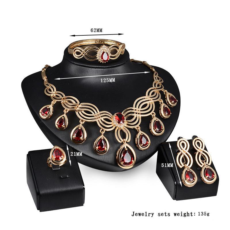 Fashion Gems Necklace and Earrings Jewelry Set | Party Wear