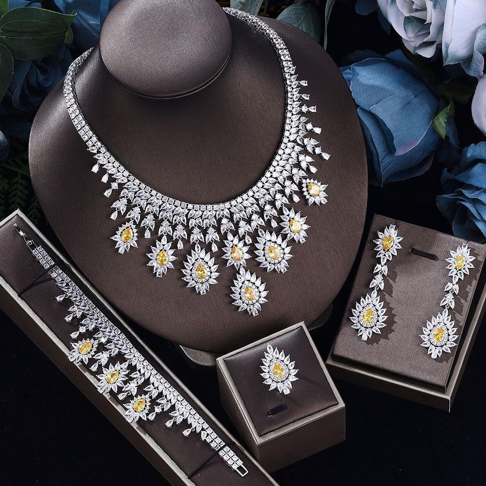 Elegant Crystal Heart Jewelry Set | Wedding Collection