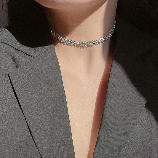 Full Rhinestone Necklace Clavicle Chain Fashion Jewelry